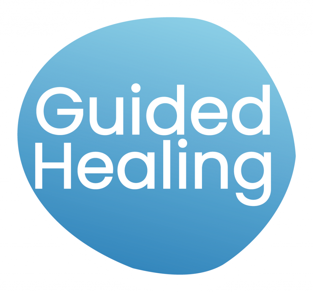 Guided spiritual healing logo on a white background.